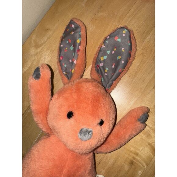 B Softies Happy Hues Bunny Rabbit Plush Stuffed Animal Orange Confetti Easter - Picture 5 of 13